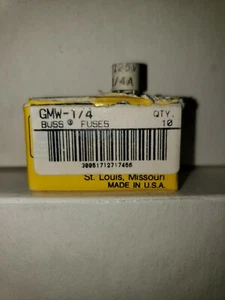 BUSSMANN GMW-1/4 Telecom Protection Fuse,1/4A,GMW Series BOX OF 10 PACK - Picture 1 of 1