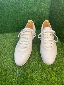 Versace Herren Weiß Griechisch Schlüssel Bestickt Leder Derby Schuh Gr. US10 EU43 Schnürschuh - Bild 1 von 11