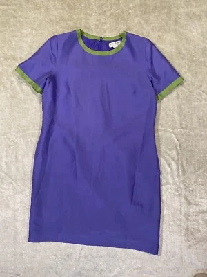 Vestido vintage 100 % seda púrpura Chartreuse verde Foto 1 de 4