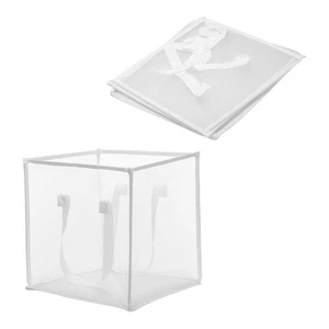 Collapsible Laundry Hamper, Mesh Folding Laundry Basket for Dirty Clothes(White) - Picture 1 of 7