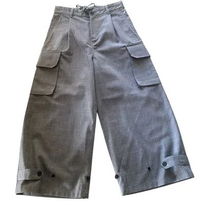 Adidas Y-3 Yohji Yamamoto: Woman’s Wool Cargo Pants in Grey. - Image 1 of 4