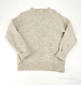 Vintage LL Bean Mens Small Wool Blend Gray Crewneck Sweater Pullover - Picture 1 of 7