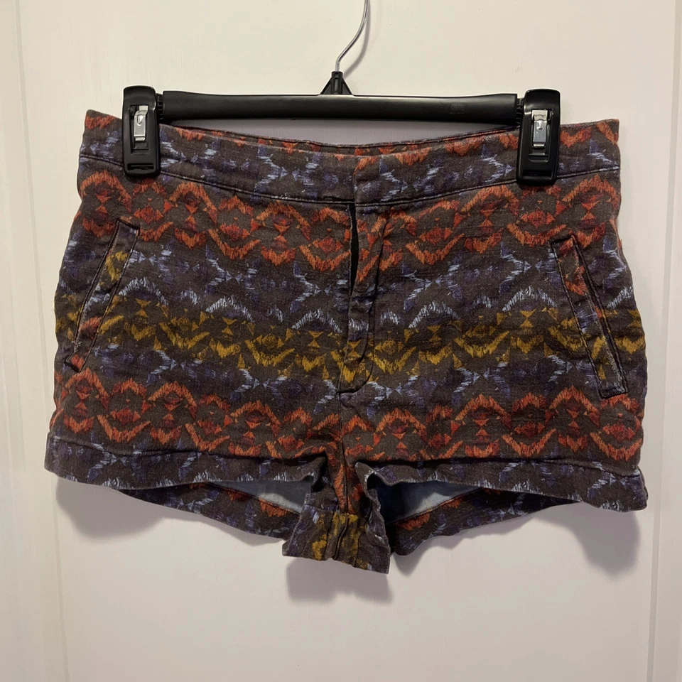 Mini Pantalones Cortos Free People Mujer Talla 2 Multicolor Azteca Estampado Geométrico Bolsillos Foto 1 de 4
