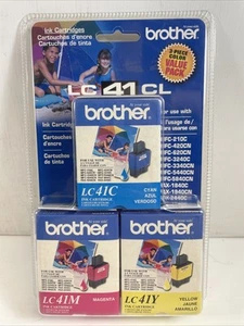 Brother LC 41C 41M 41Y Ink Cartridges Includes Magenta Cyan Yellow - Picture 1 of 2
