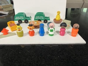 Vintage Fisher Price Sesame Street Characters All 8 Plus Extras - Picture 1 of 9