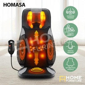 Full Body Massager Back Neck Chair Seat Cushion Shiatsu Heated Vibration Massage - Picture 1 of 12