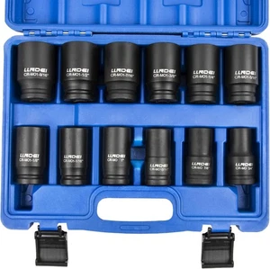 LLNDEI XH23012 3/4" Drive Impact Socket Set Black Heavy Duty SAE (12 Pieces) - Bild 1 von 8