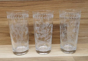 3 x Portmeirion Botanic Garden Large Tall Tumblers / Glasses- 15.5cm Tall - Picture 1 of 8
