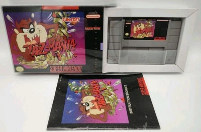 Taz-Mania - (SNES, 1993) *VGC w/ Manual* Cleaned & Tested* READ! FREE SHIPPING! - Image 1 of 4