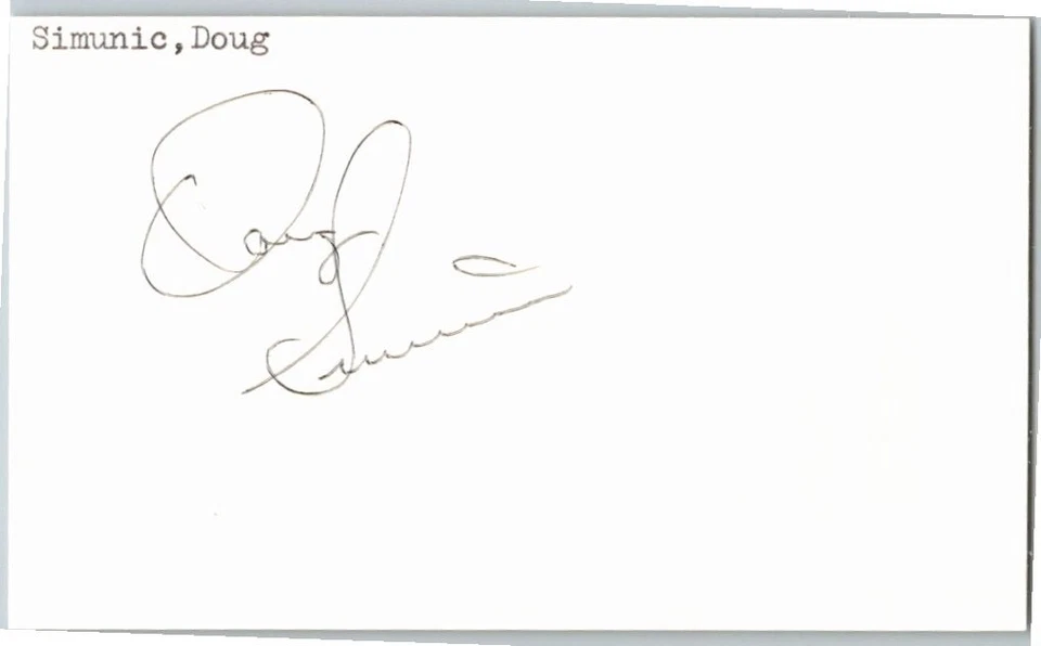 1970's -Doug Simunic- Signed/Autograph/Auto Index Card Montreal Expos MLB - Image 1 of 1
