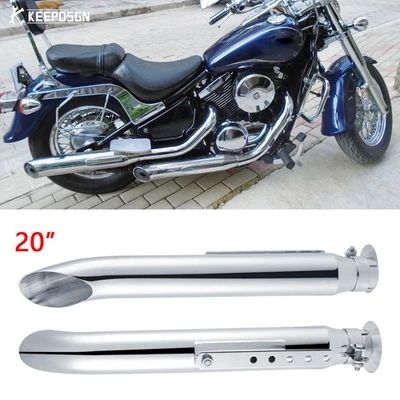 2x For Kawasaki Vulcan VN 800 900 S 650 Slip-On Exhaust Muffler Pipe Slash Cut - Image 1 of 4