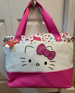 Sanrio Hello Kitty Pink Duffel Bag Carry On Overnight Travel Pink Tote NWT - Picture 1 of 6