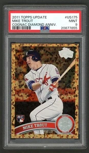 2011 Topps Update Mike Trout Cognac Diamond Anniversary RC #US175 PSA 9 MINT - Picture 1 of 2