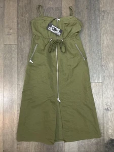 Future Collective Women’s Olive Green Midi Dress Size Small NWT - Picture 1 of 11
