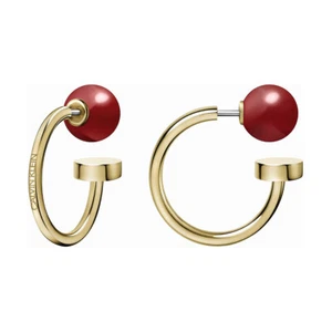 Calvin Klein Bubbly Ohrringe Ohrstecker aus Edelstahl Gold mit Kunststein Rot - Bild 1 von 3
