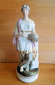 ANTIQUE FRENCH FIGURAL PORCELAIN SCENT BOTTLE OF URANIE GREEK MUSE OF ASTRONOMY - Picture 1 of 16