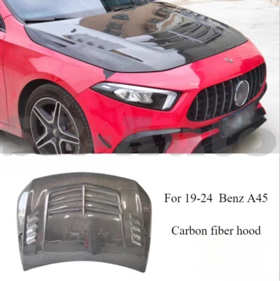 Cubierta del capó del motor de fibra real de carbono para Mercedes Benz W177 A45AMG 19-24 Foto 1 de 4
