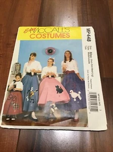 McCall's MP448 Easy Costumes Pattern Girls Poodle Skirts Size Miss XS-SM-MED-LG - Picture 1 of 2