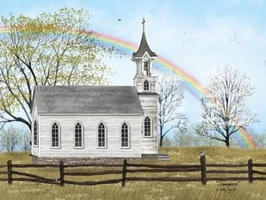 Billy Jacobs Somewhere Church Rainbow Art Print 16 x 12 - Picture 1 of 1