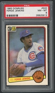 1983 Donruss Fergie Jenkins Chicago Cubs #300 PSA 8 NM-MT HALL OF FAME - Picture 1 of 2