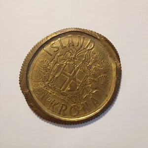 ISLAND 1 Krone - 10 Kronen 1969 Münzschaden Münze - Bild 1 von 7