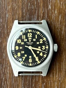 Rolex Vintage Military Watch - Hand-Rolled, Vietnam War Era Black Dial - Picture 1 of 5