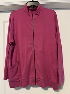 EUC AVENUE WOMENS FULL ZIP JACKET HOT PINK SIZE 18/20 - Picture 1 of 2