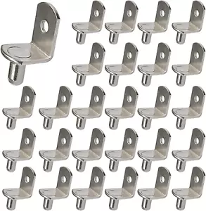 50 Pack Shelf Support Pegs, 6mm Metal, L-Shaped, Cabinet Furniture Shelf Pins - Picture 1 of 12
