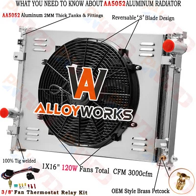 2 Row Radiator Shroud Fan For 2005-2009 2007 Chrysler 300 Dodge Charger Magnum — 第 1/4 张图片