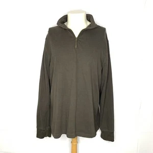J. Crew Sueded Jersey Half-Zip Fleece Pullover Sweater Mens Large Brown Cotton - Picture 1 of 4