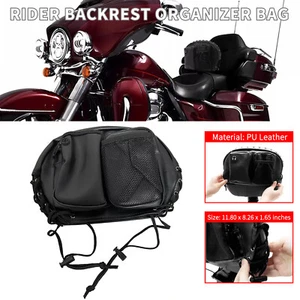 Rider Backrest Organizer Bag Pocket For Harley Electra Road Glide FLHTCU Touring - Picture 1 of 11