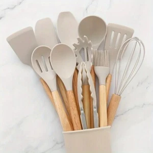1 Set Kitchen Utensil Set, Silicone Cookware Set, 12pcs Silicone Kitchen Utensil - Bild 1 von 6
