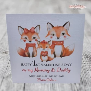 Personalised 1st Valentine's Day As My Mummy & Daddy Card from Daughter - Picture 1 of 8