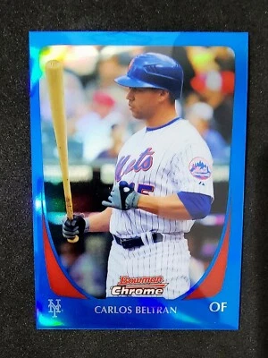 Carlos Beltrán HOLF 2011 Bowman cromo #63 refractor azul #/150 New York Mets Foto 1 de 2