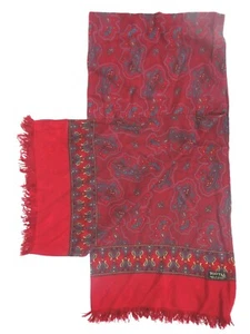 TOOTAL SCARF RED PAISLEY VINTAGE 60s TOOA367 - Picture 1 of 3