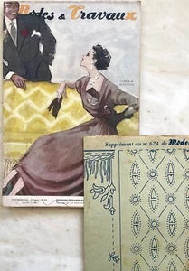 Modes et Travaux 624 Dezember 1952 Zeitschrift altes Nähen + Ergänzung Stickerei - Bild 1 von 6