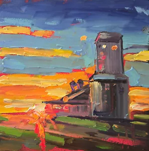 Art Studio Color Study Impressionism Sky Painting Alla Prima Style Oil Hawkins - Picture 1 of 7