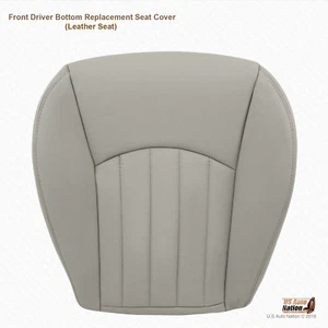 2007 2008 Jaguar X-Type -Front Driver Bottom Replacement Leather Seat Cover Gray - Picture 1 of 12