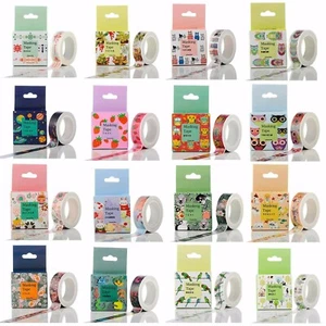 10m Roll DIY Cartoon Washi Tape Sticker Decor Paper Masking Self Adhesive Crafts - Picture 1 of 69