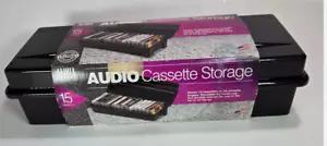 Vintage Alpha 15 Capacity Audio Cassette Tape Storage Case Holder Hard Plastic - Picture 1 of 1