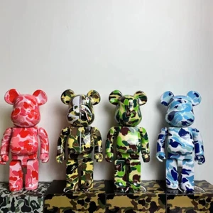 Camouflage Shark Bearbrick 400% Green Blue Red Four Colors 28cm Height Bear Doll - Picture 1 of 25