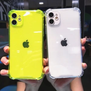 Funda protectora de silicona transparente a prueba de golpes para iPhone 16 15 14 Pro Max 13 12 11 - Imagen 1 de 20