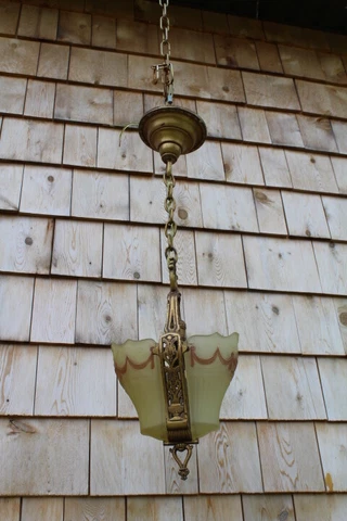 Antique Art Deco Slip Shade Ceiling Light Fixture Chandelier Double Glass Shade Cover
