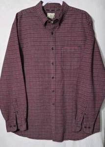 Camicia uomo LL BEAN X grande manica lunga con bottoni cotone a quadri vintage - Foto 1 di 7