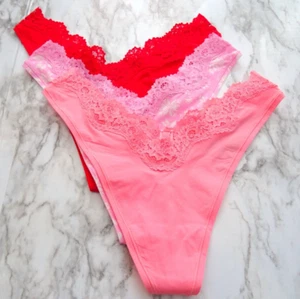 Skims 2683# Fits Everybody Lace Dipped Thong 3-Pack Panties US Size L - Picture 1 of 8