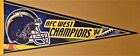 SAN DIEGO CHARGERS 2004 AFC WEST DIVISION CHAMPIONS NFL PENNANT Only $15.00 on eBay