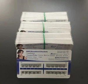 100Sets Dental Ortho Brackets Metal Braces Monoblock Mini Edgewise 022 345 hooks - Picture 1 of 8