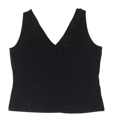 Marks and Spencer Black Tank Top, Size 16, Casual Sleeveless — 第 1/4 张图片
