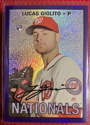 Lucas Giolito 2016 Topps Heritage Chrome 514 Wash. Nationals Purple Refractor RC - Image 1 of 2