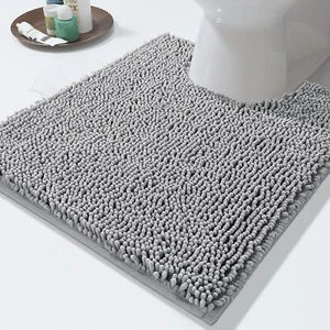 20x24 Inch Toilet Rugs U-Shaped Water Absorbent Bathroom Rug Machine Washable - Picture 1 of 7
